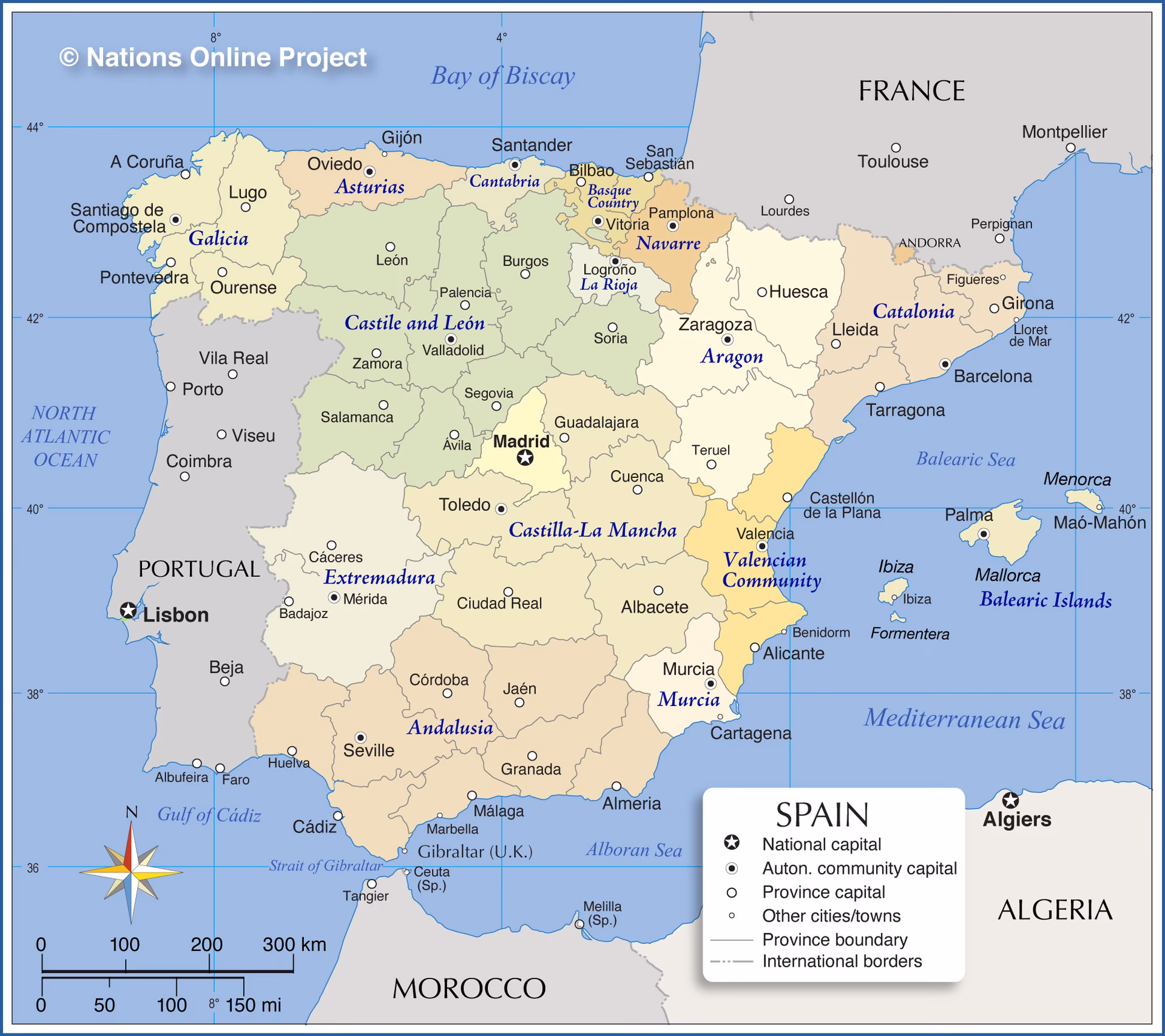 Where can I find a map of Spain?