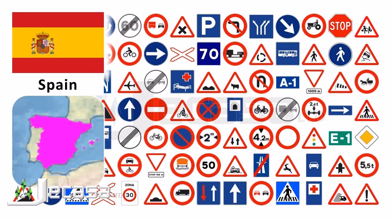 What are construction traffic signs in Spain?