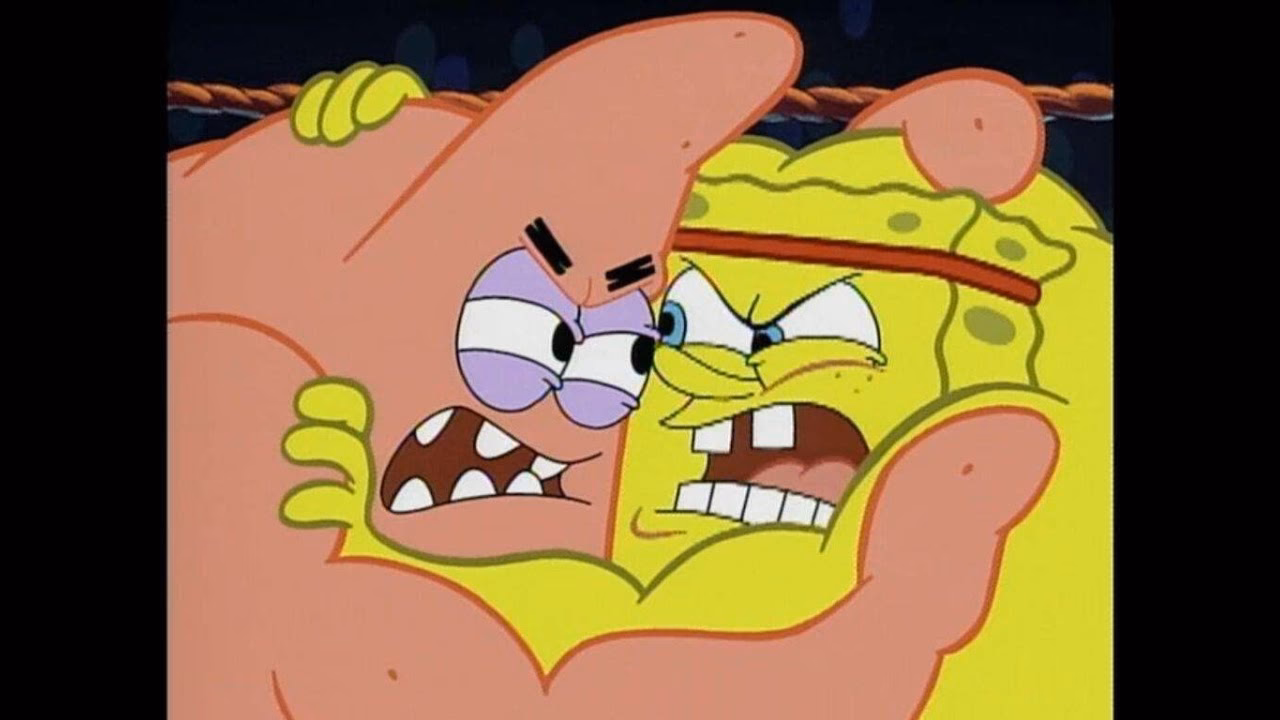 Why do SpongeBob and Patrick fight each other?