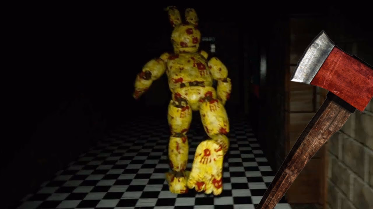 How does Springtrap's axe affect a player's vision?