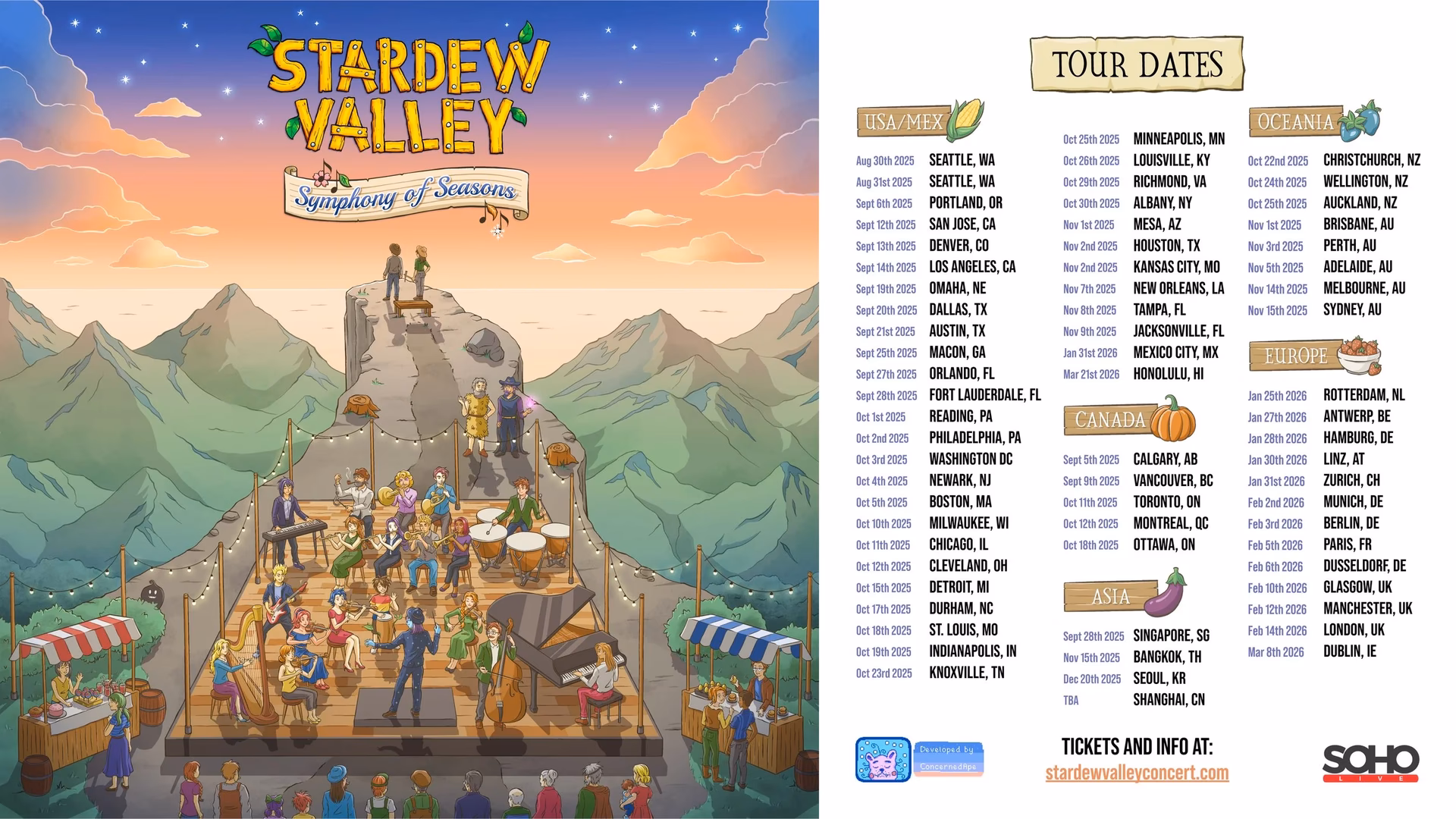 What are the Stardew Valley concert tours?