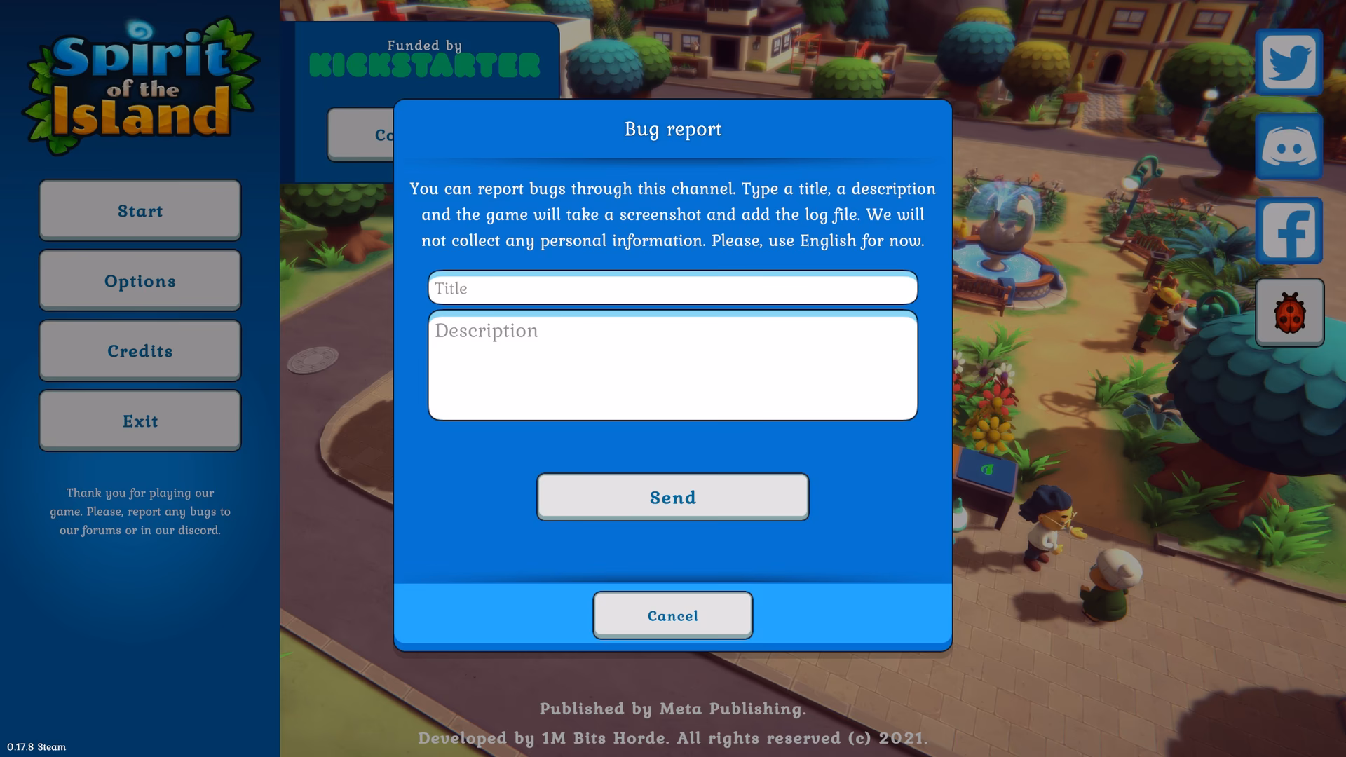 How do I report a bug in Vavle?