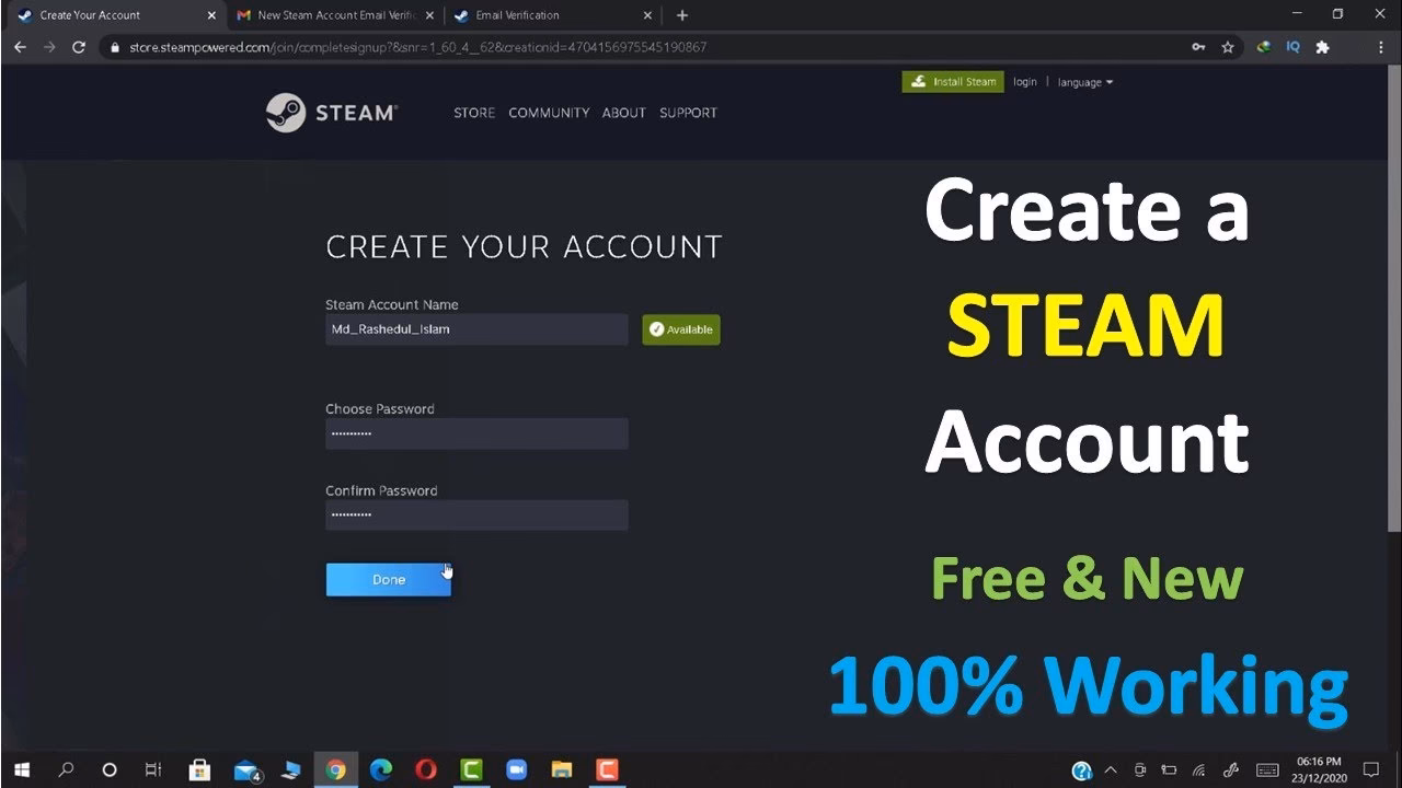 How do I create a Steam account?
