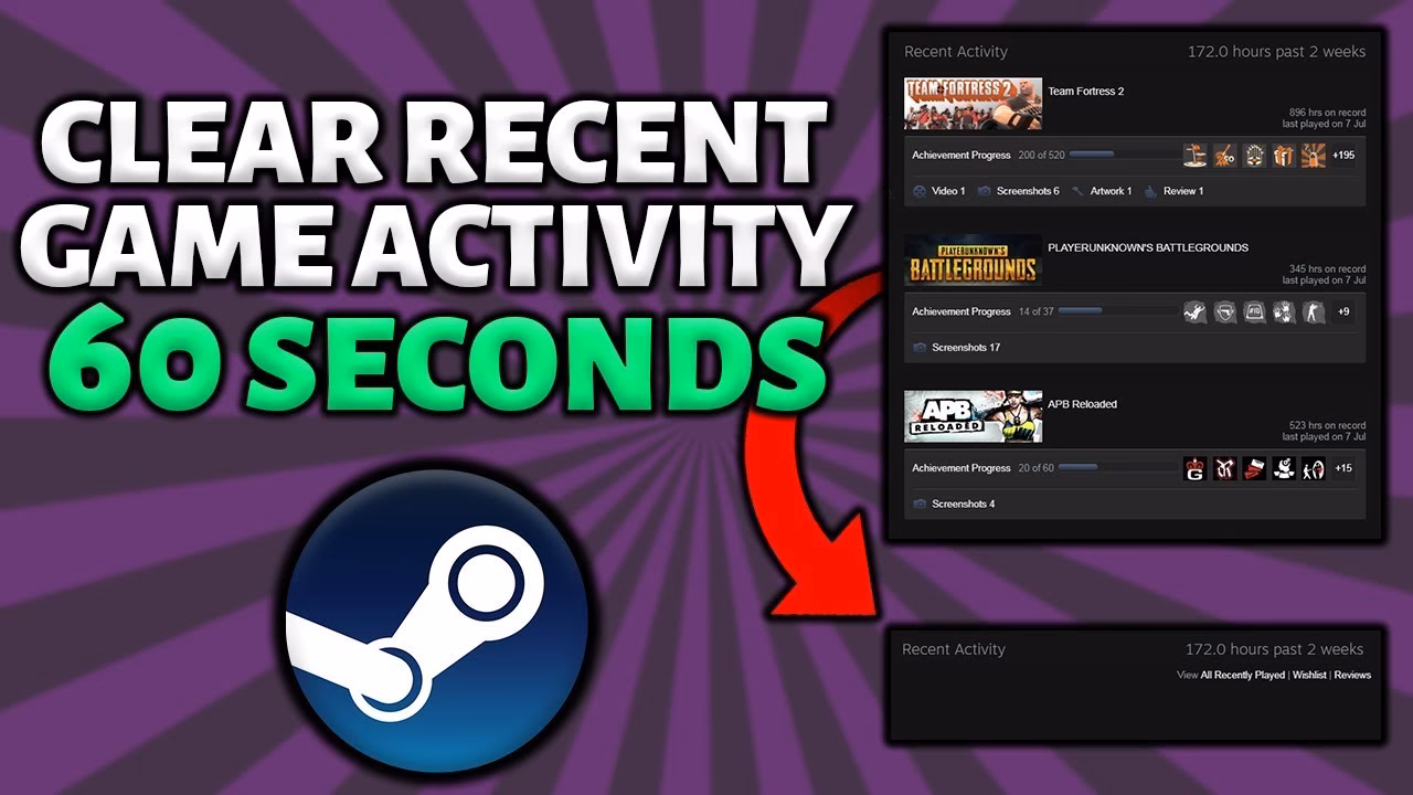 How do I clear my recent steam activity?