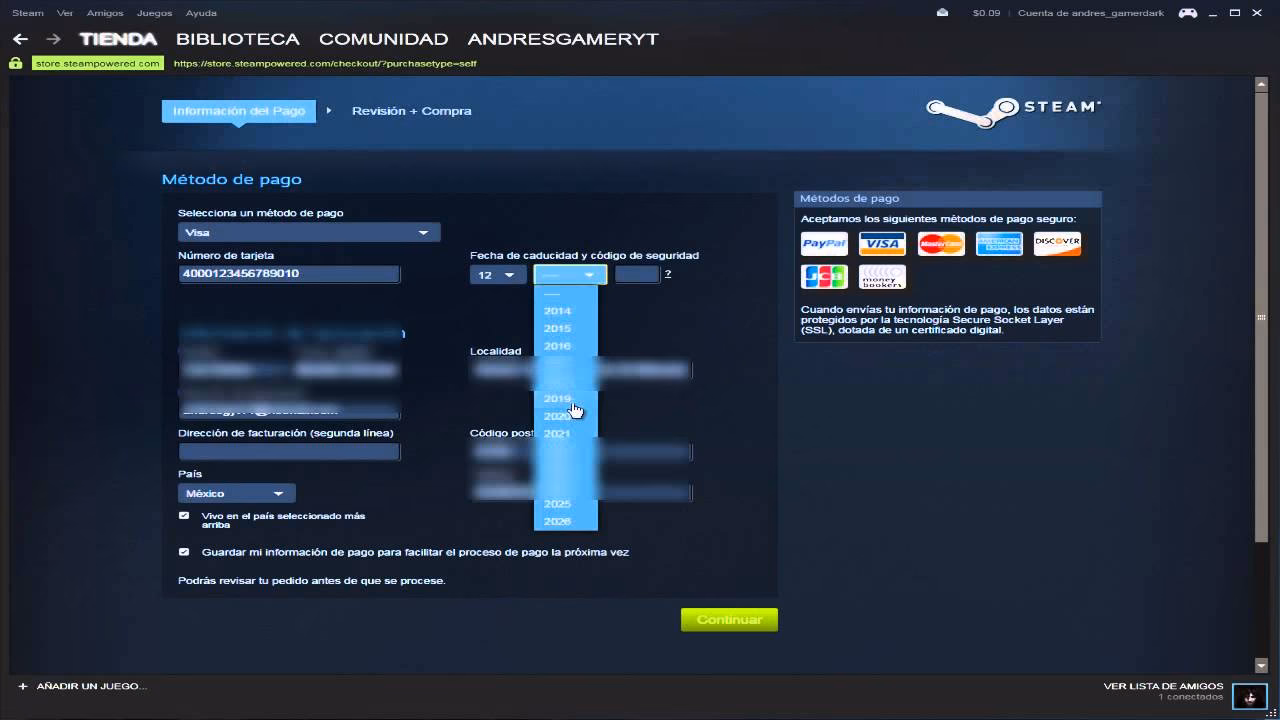 ¿Qué es una dirección de facturación en Steam?