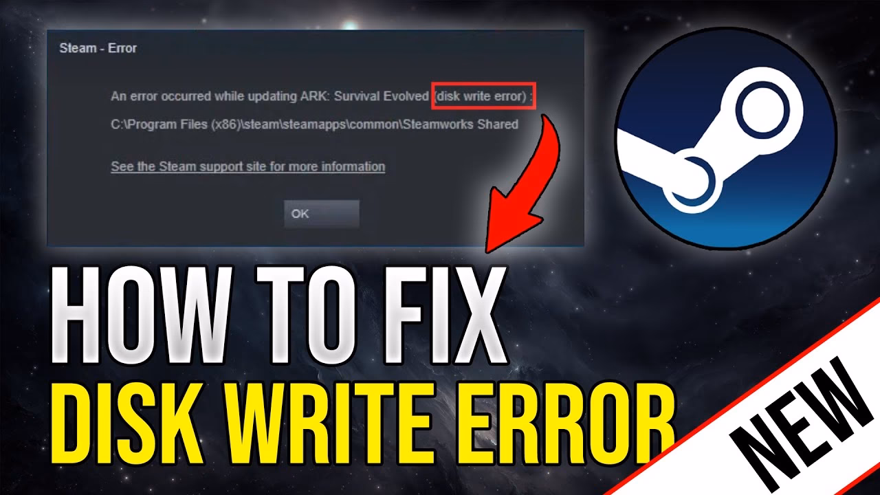 How do I fix a disk write error?