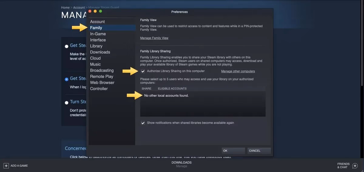 How many Steam accounts can you share a library?