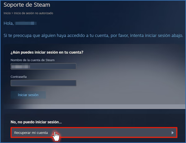 ¿Cómo recuperar mi contraseña de Steam?