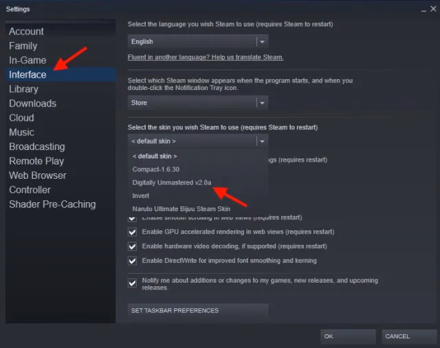 Is there a new version of the steam skin?