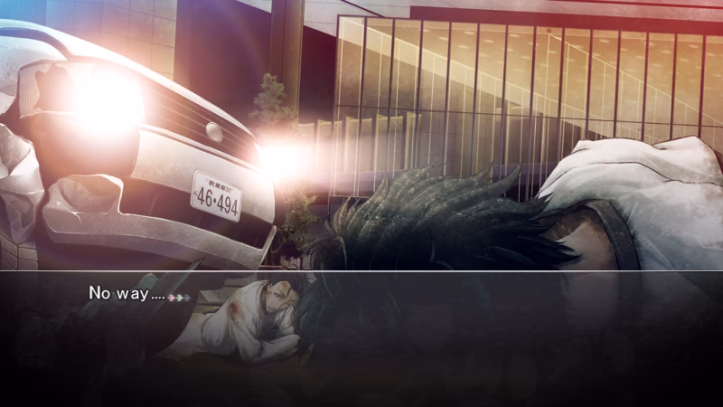 When does Okabe return to the alpha line?