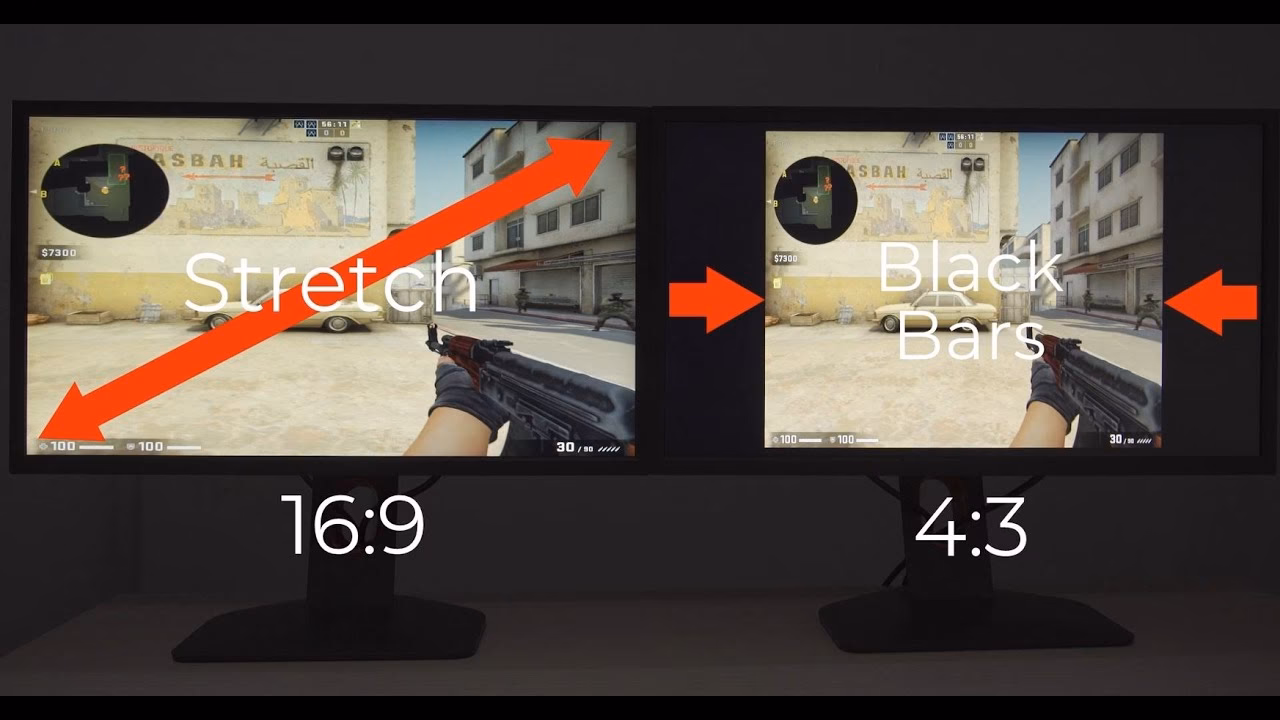 Can I play CSGO 4-3 without black bars?
