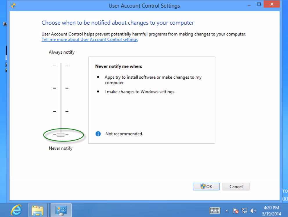 How do I disable User Account Control (UAC) in Windows 10?