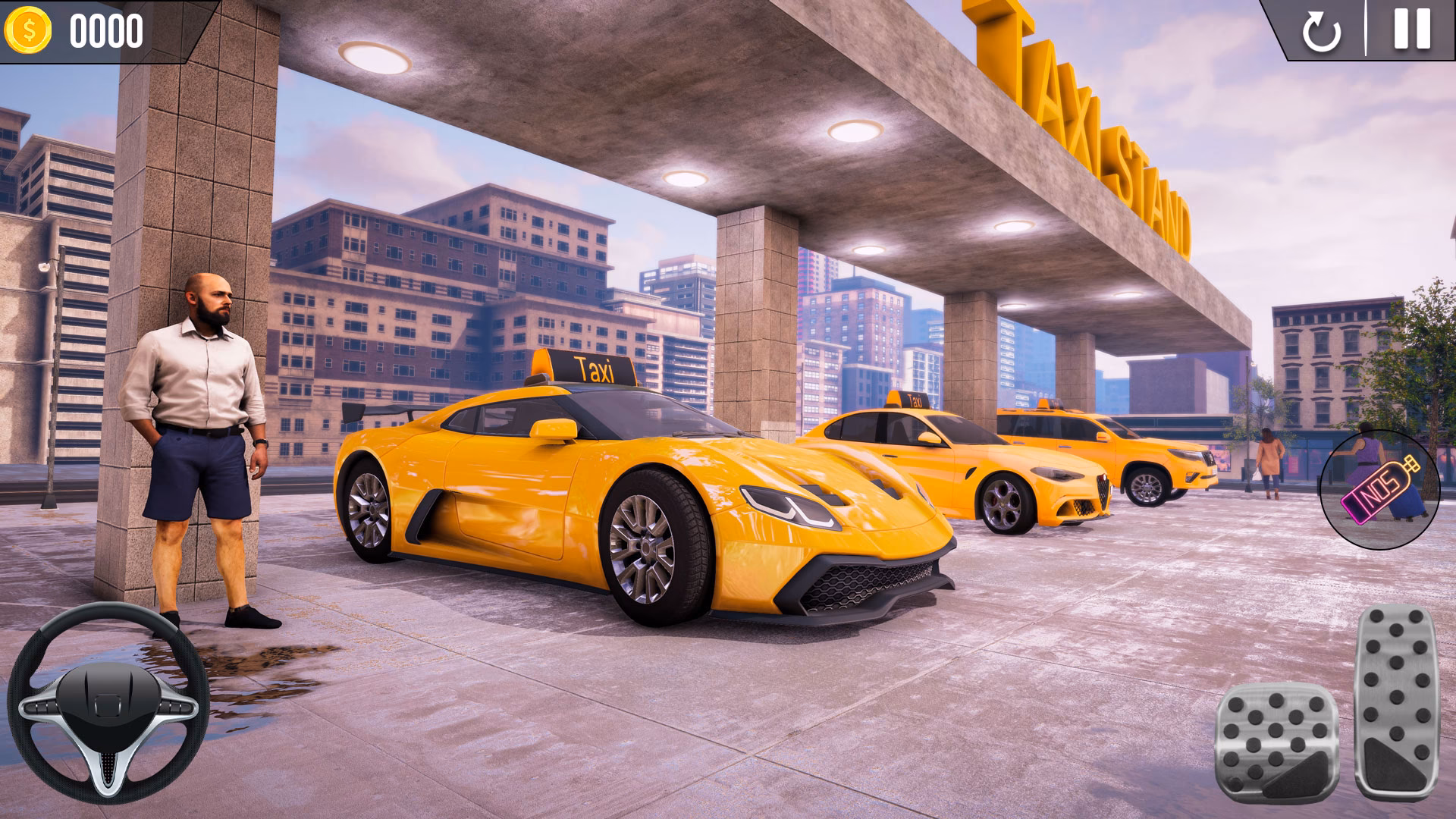 What are the features of a taxi simulator?