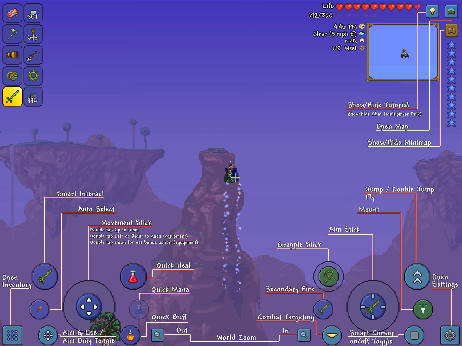 How do I pause Terraria?
