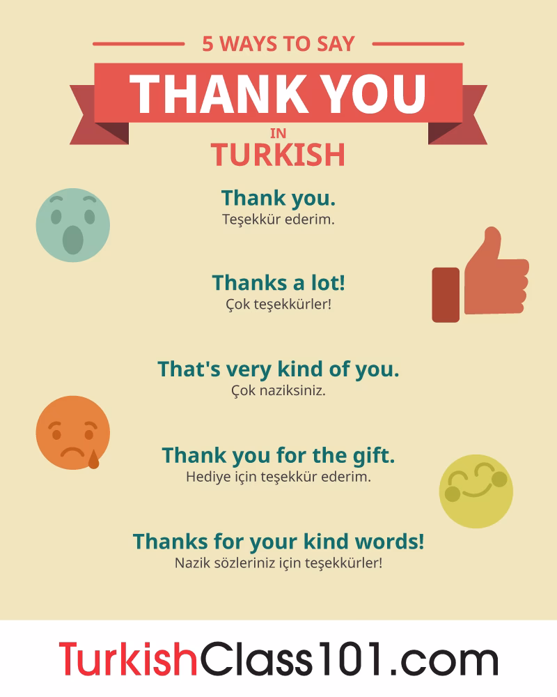 How do you say Teşekkür Ederim in Turkish?