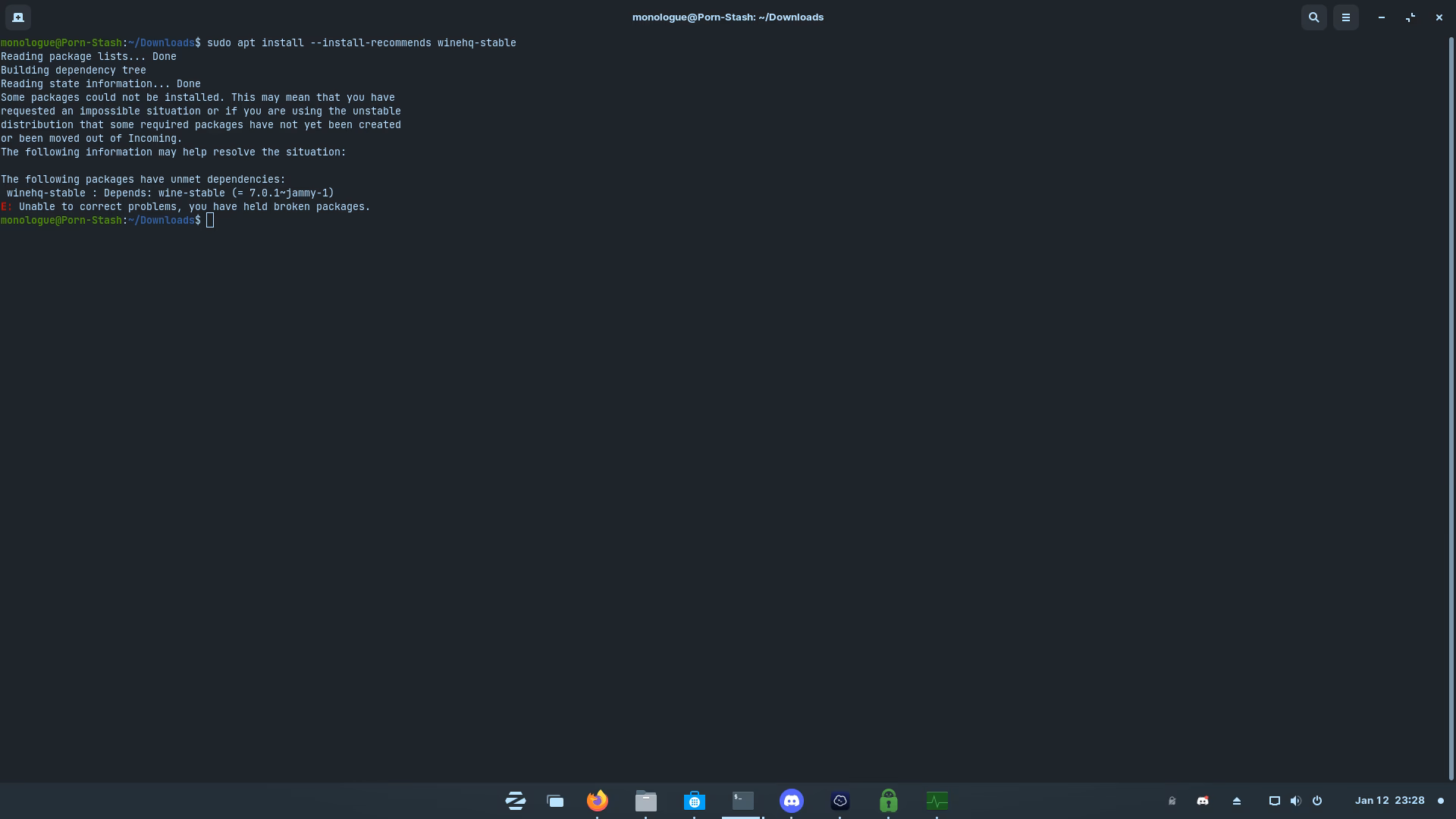What packages have unmet dependencies?