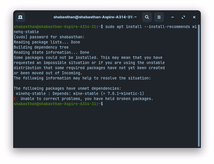 What should I do if a package gives a dependency problem?