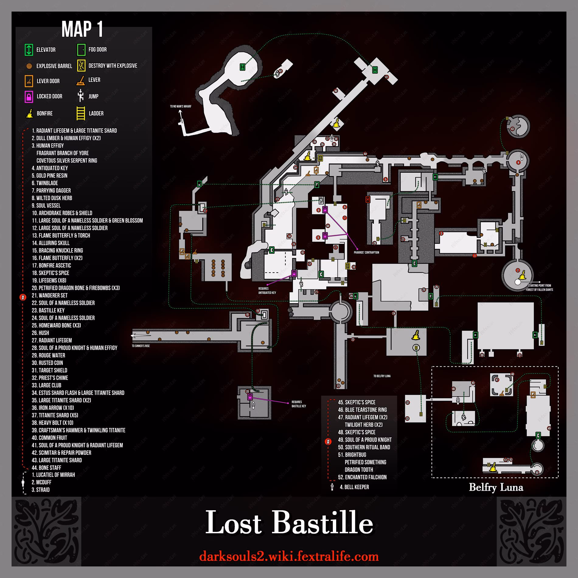 How do I get to a bonfire without the Bastille key?