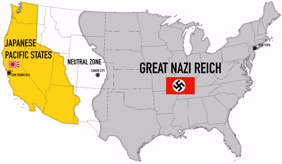 What year is the man in the High Castle world map?