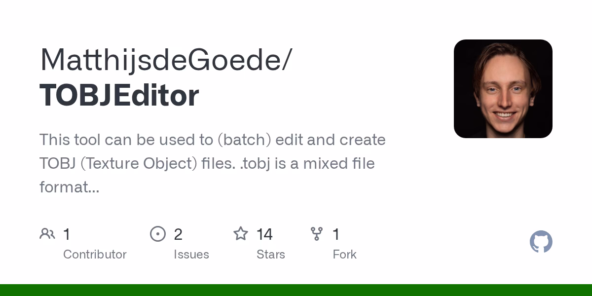 What is tobjeditor GitHub?