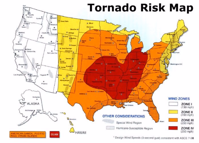 Is Tornado Alley a vernacular region?