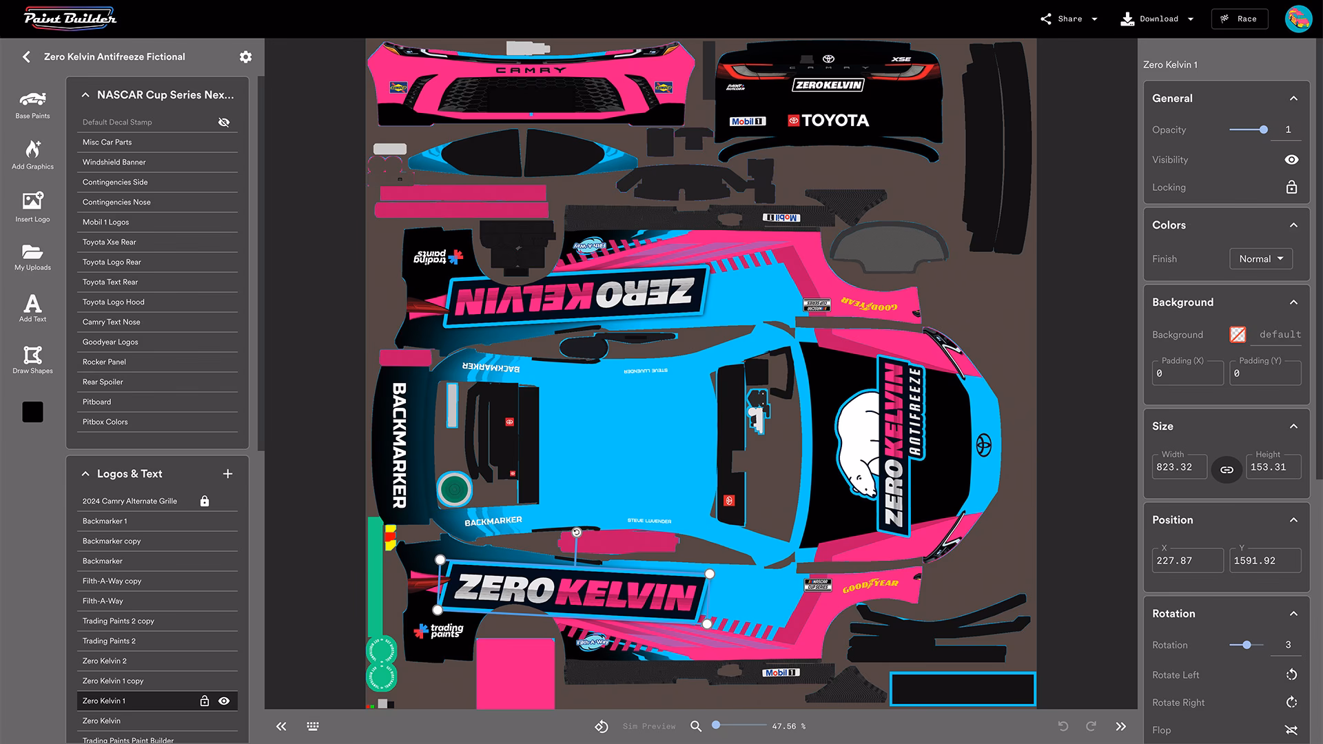 Does iRacing include paint builder?