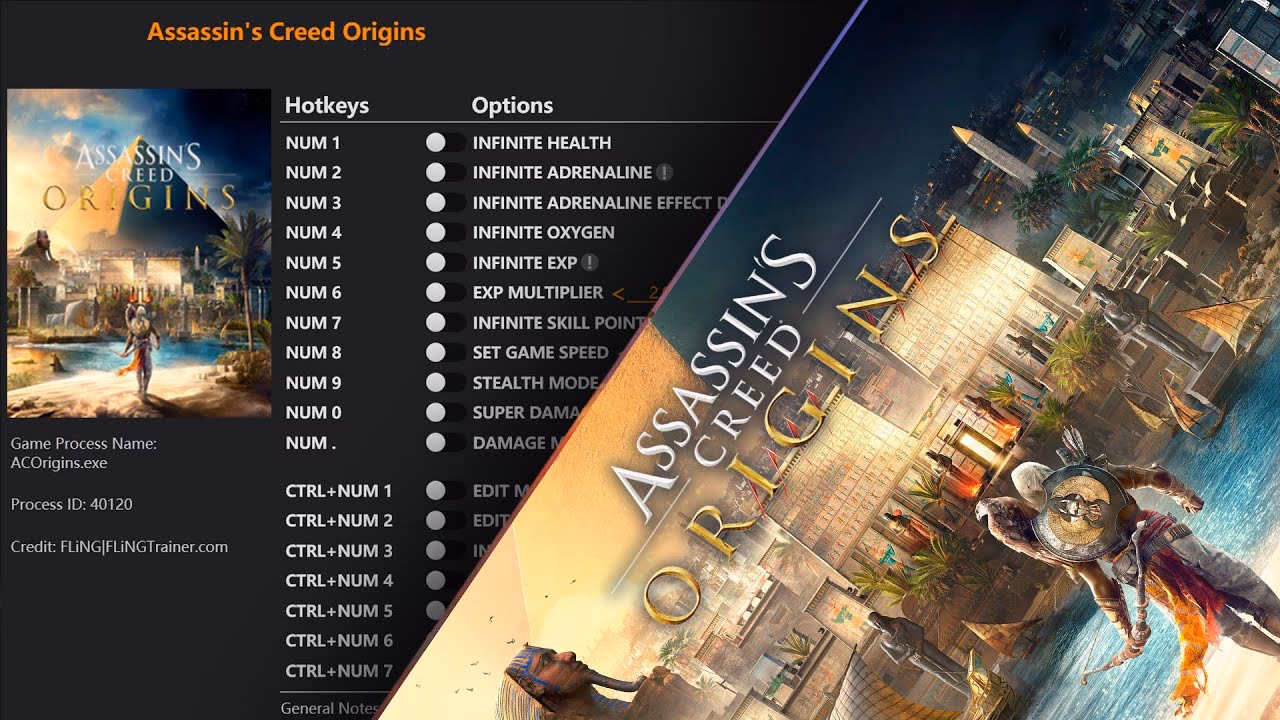 Does Assassin's Creed Origins trainer support Ubisoft connect?