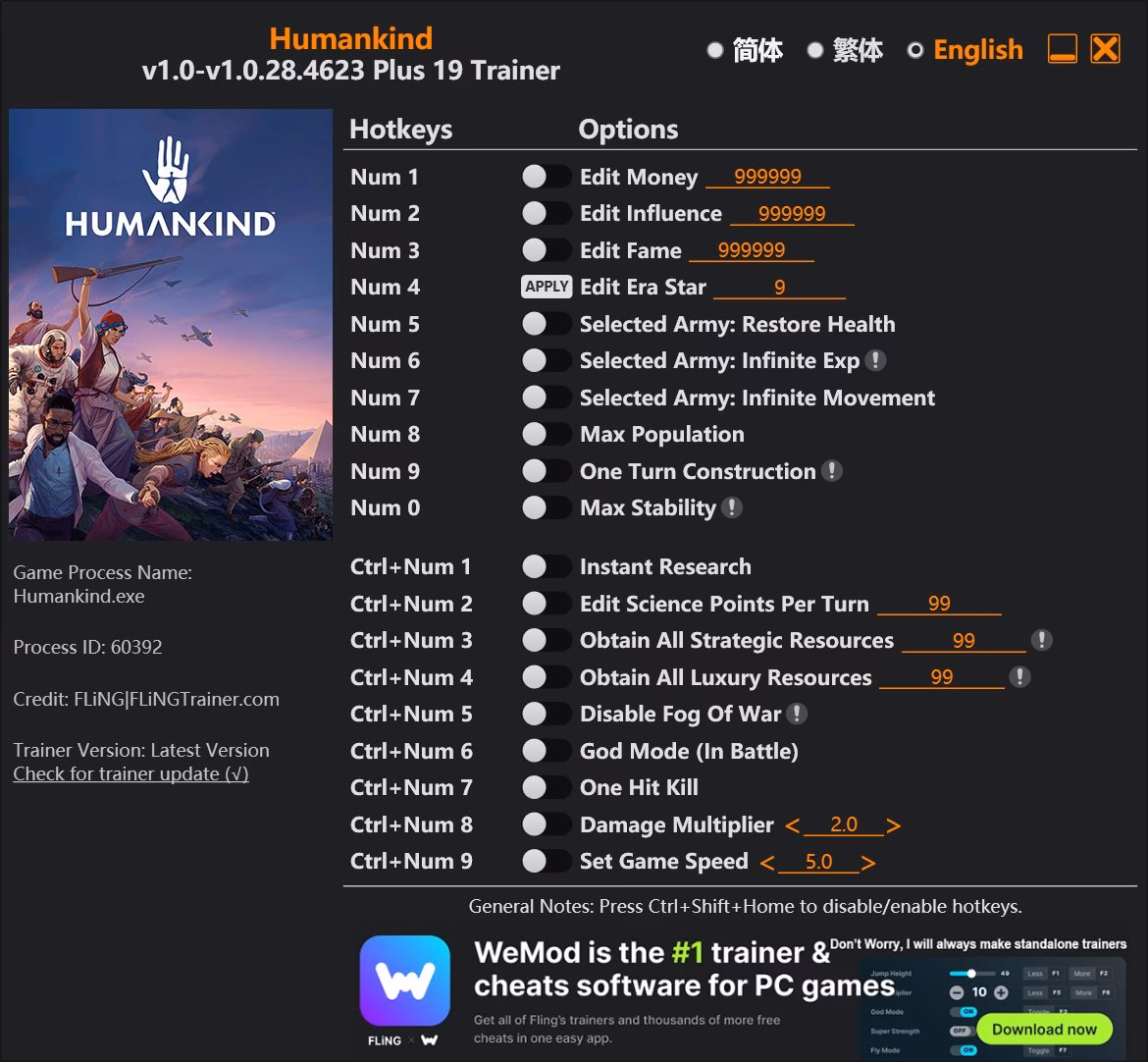 How many Monster Hunter Wilds trainers are there?