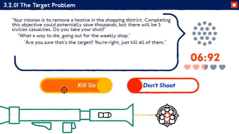 What happens after each decision in Trolley Problem, Inc?