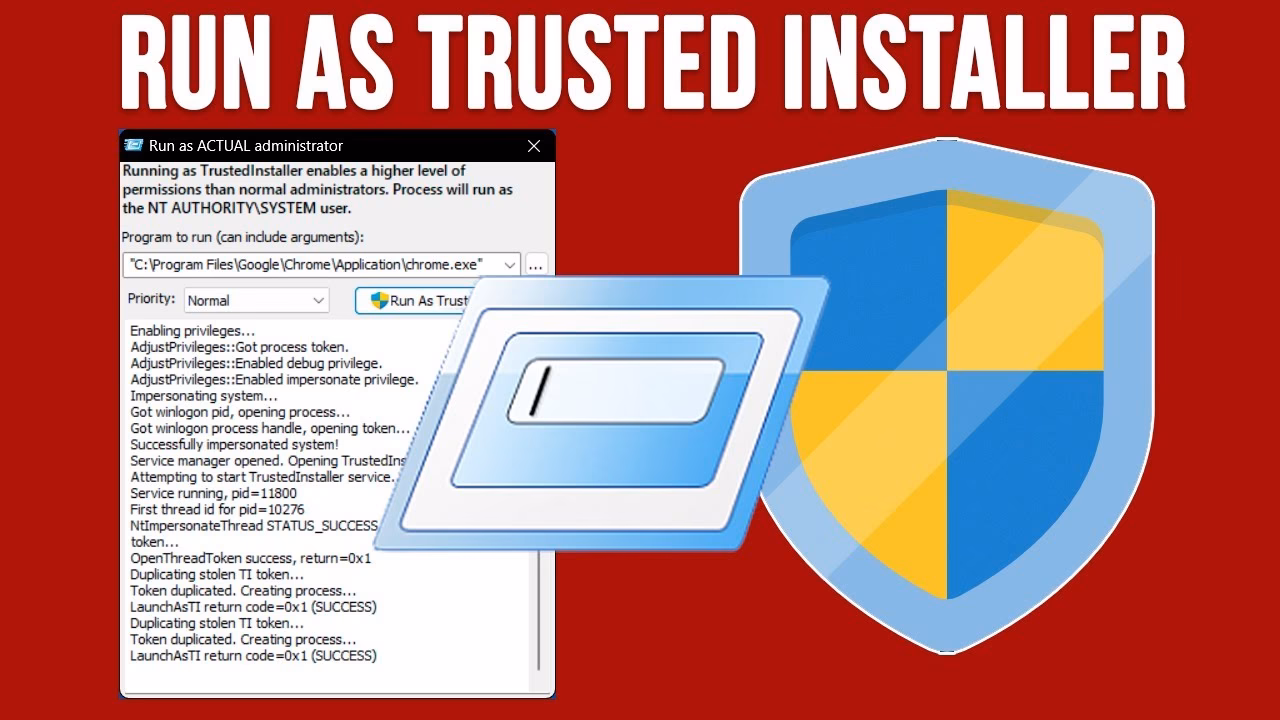 How do I run as Trusted Installer?
