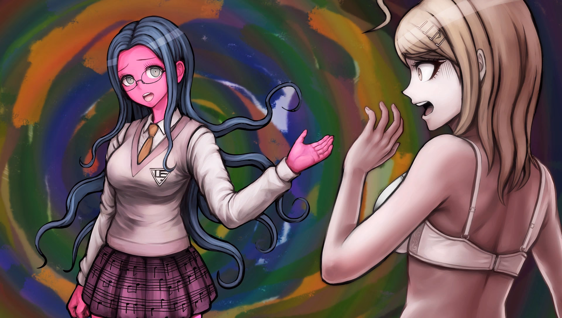 Does Tsumugi act like a normal person with Kaede?
