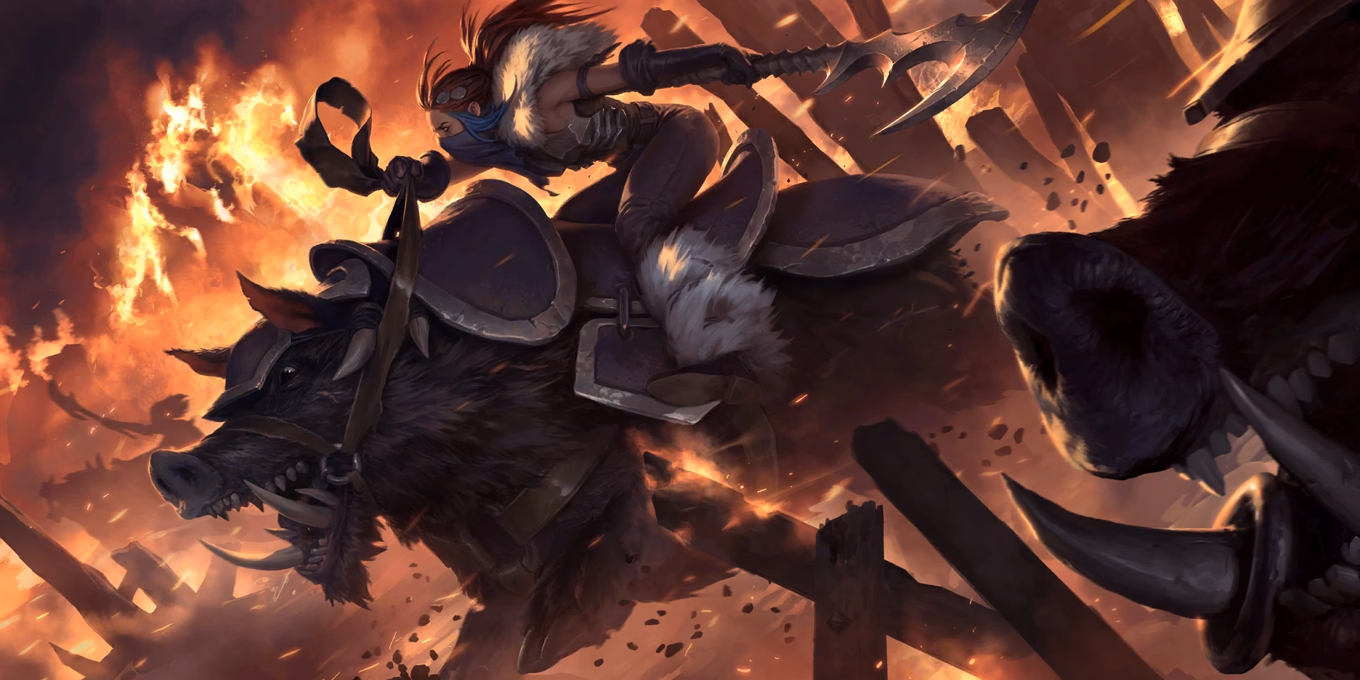 What bird raked its claws over a tuskvore's face?