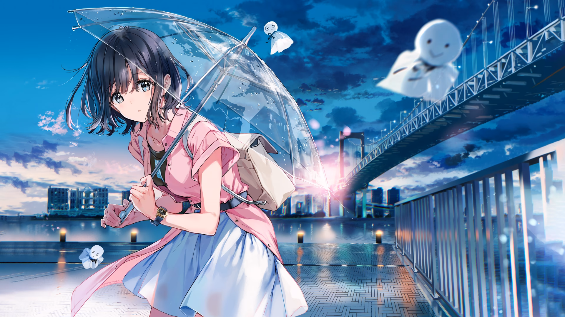 How many anime girl umbrella wallpapers are there?