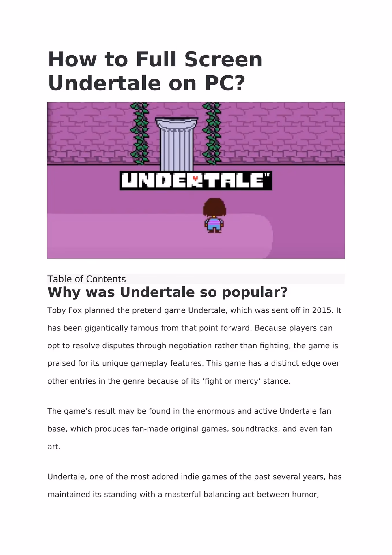 How to make Undertale fullscreen?
