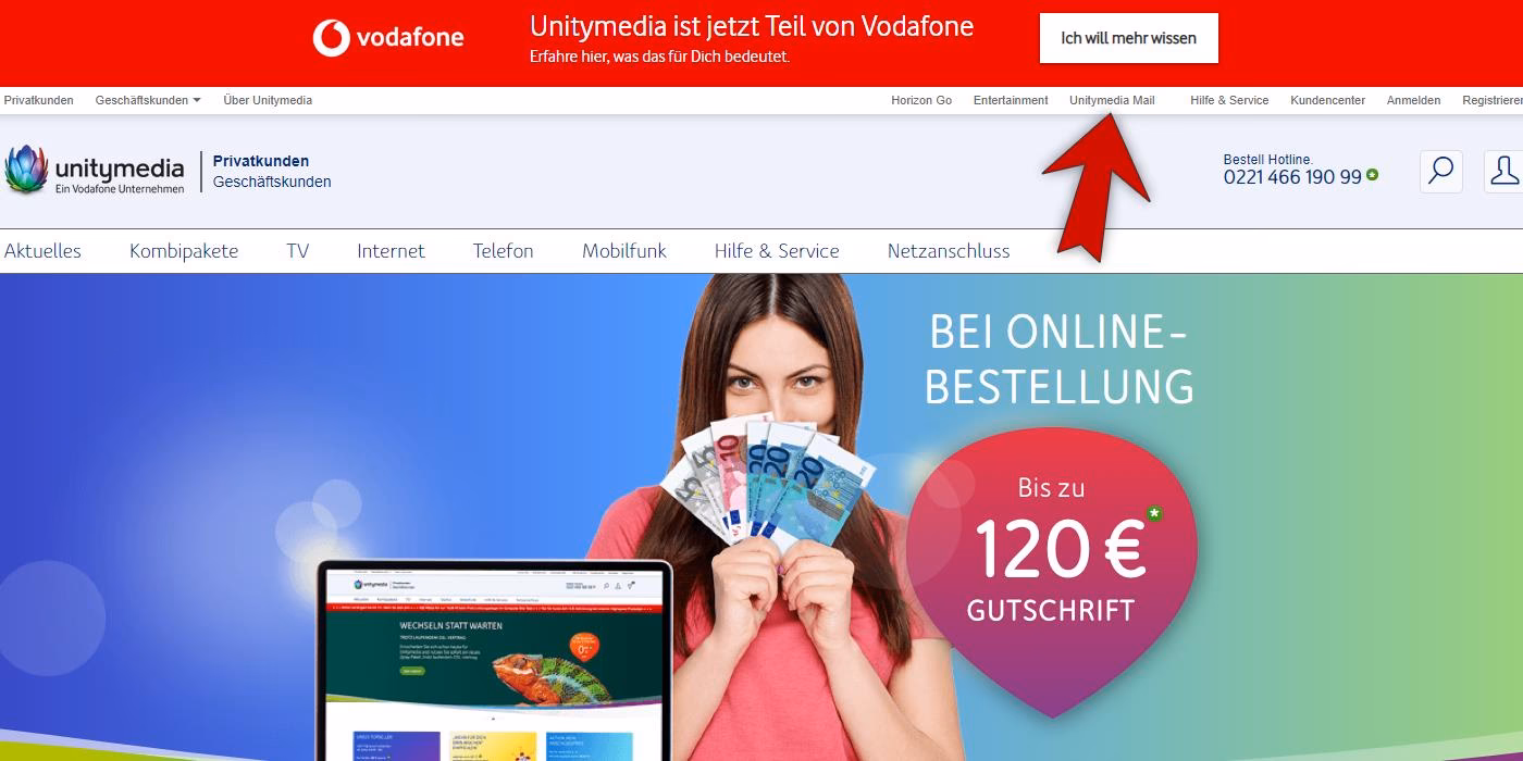 Wie kann ich Unitymedia Mail umstellen?