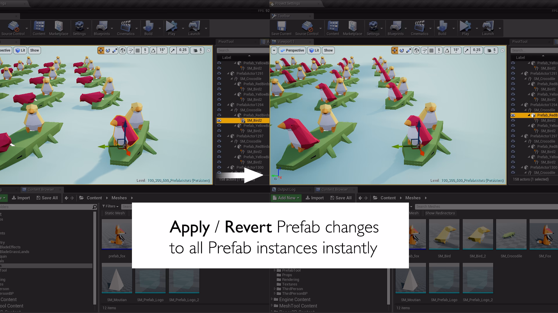 Are blueprints the same as prefabs in UE4?
