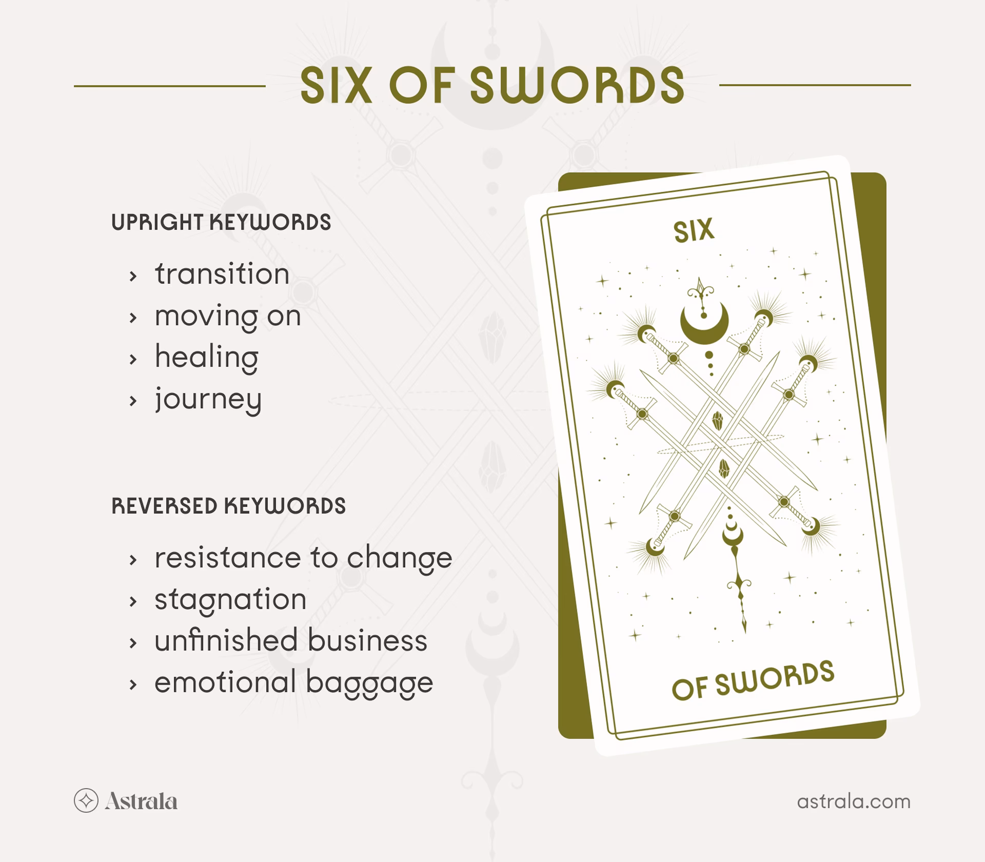 What does the six of Swords tarot card mean?