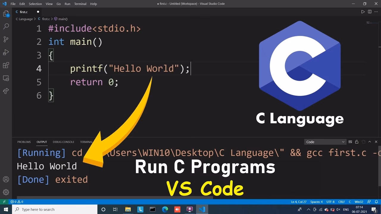 How to write C code in Visual Studio?