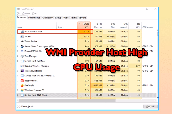 ¿Cómo solucionar problemas temporales con WMI Provider host?