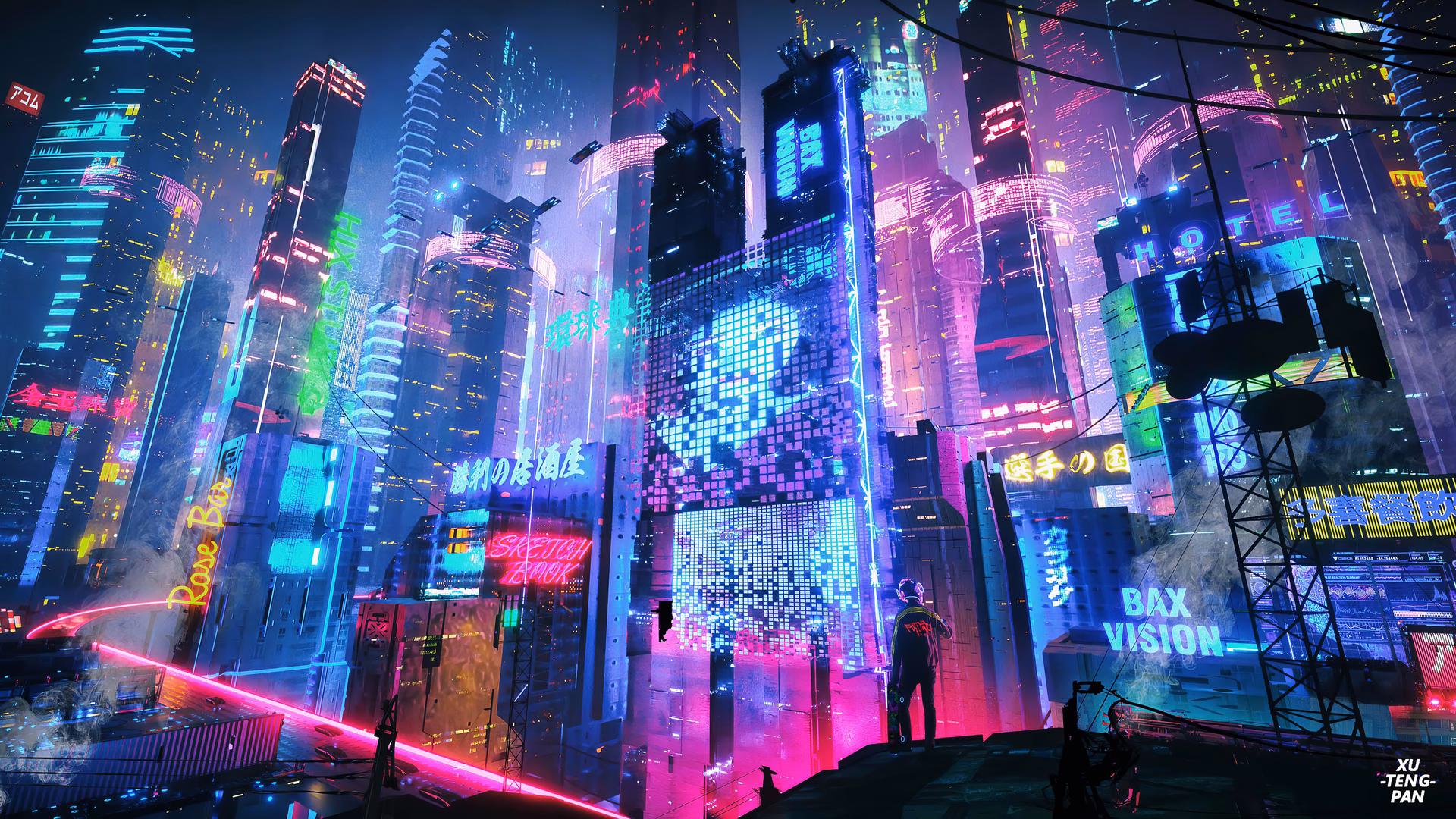 How many images are in the cyberpunk desktop wallpapers collection?