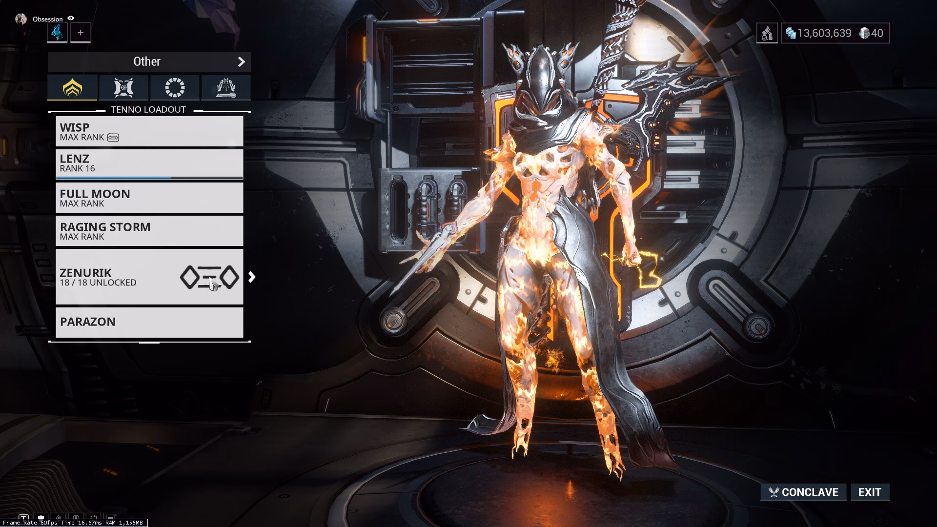 What ephemera inherit the color of the Warframe?