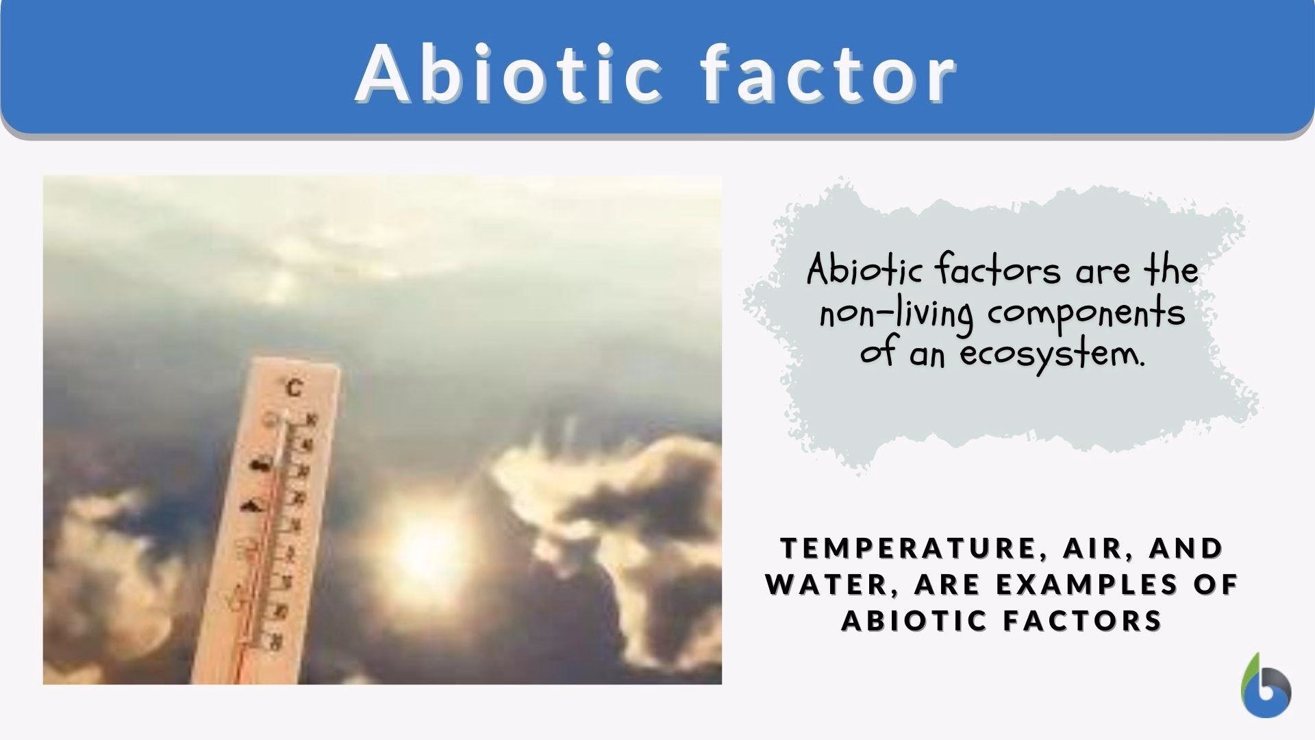 What are abiotic and biotic factors?