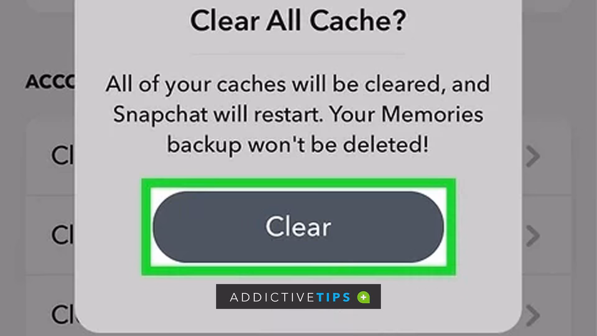 What happens if you clear a cache on a website?