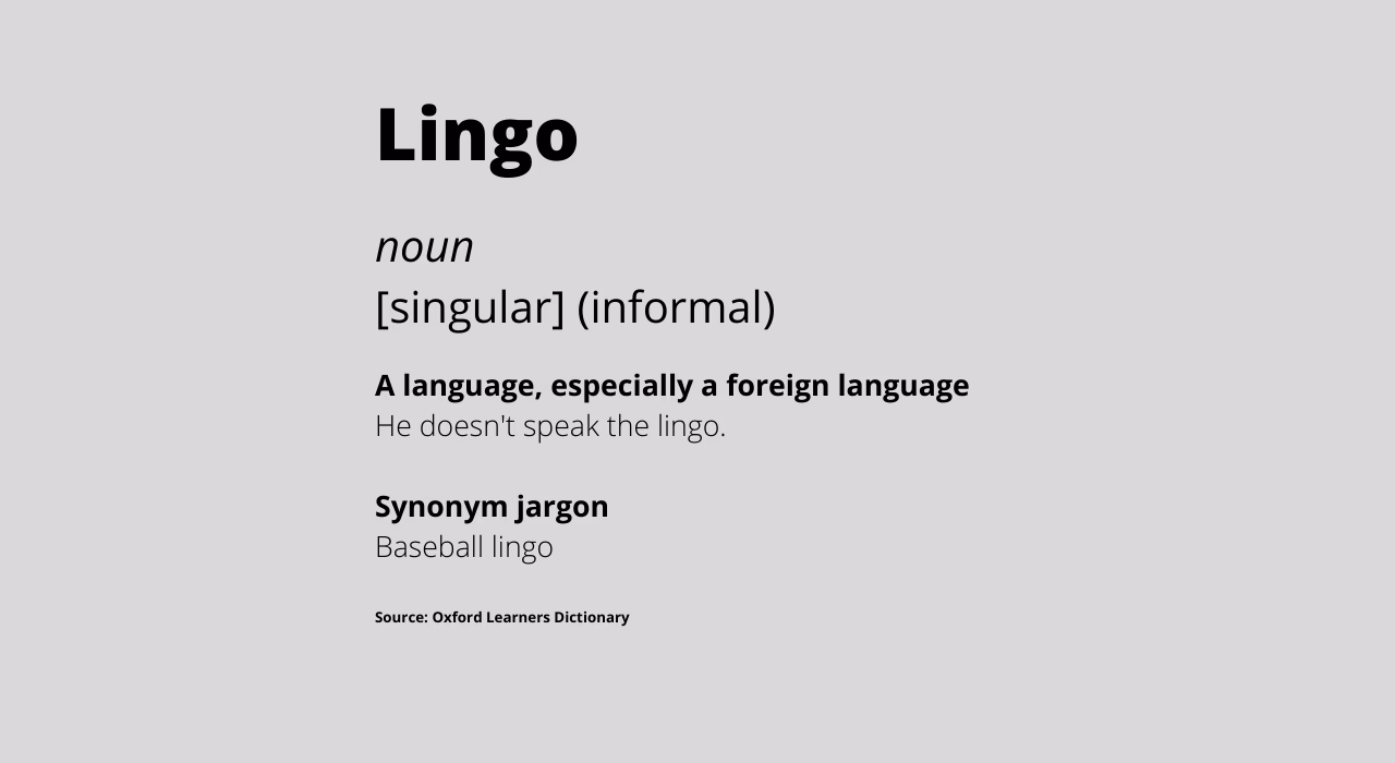 Where did lingo come from?