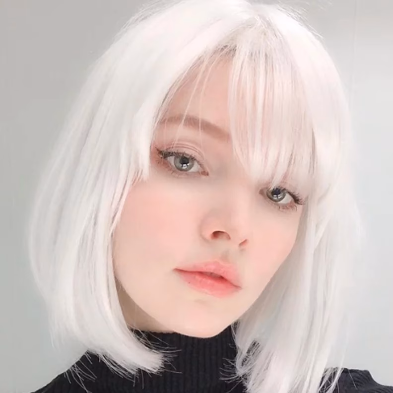 What color hair goes with black & white hair?