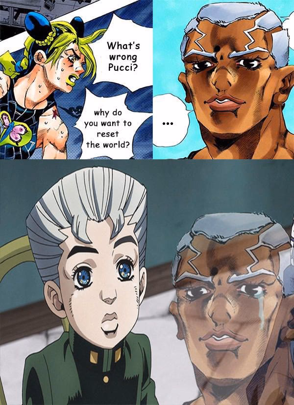 How does Pucci's attempt to reset the universe affect JoJo's Bizarre Adventure?