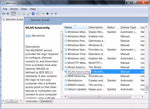 How do I fix wlansvc not running?