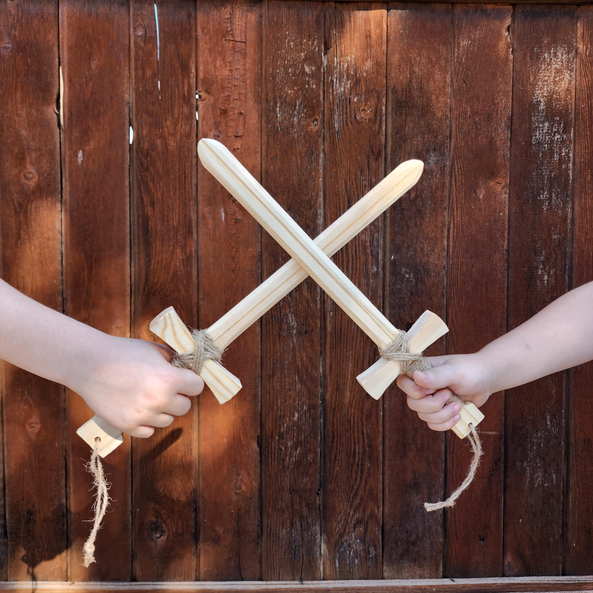What is a wooden Roman sword made of?