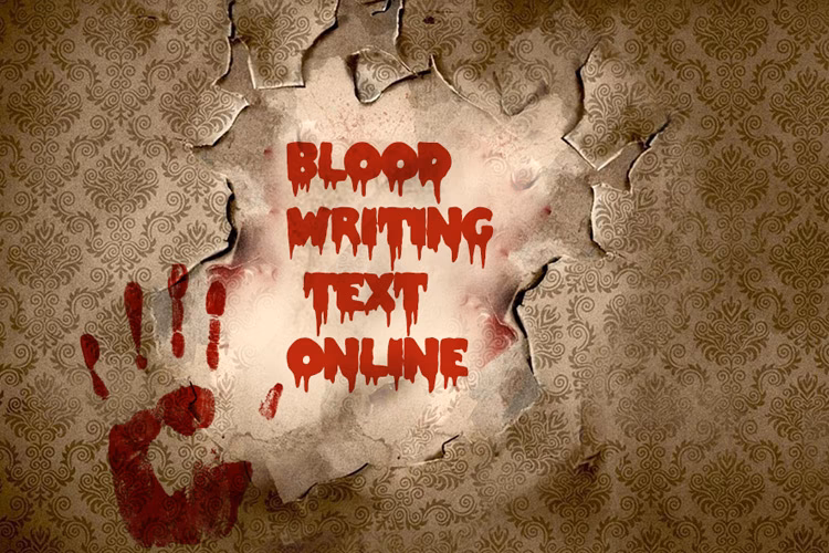 Where does a man write 'blood' on the wall?