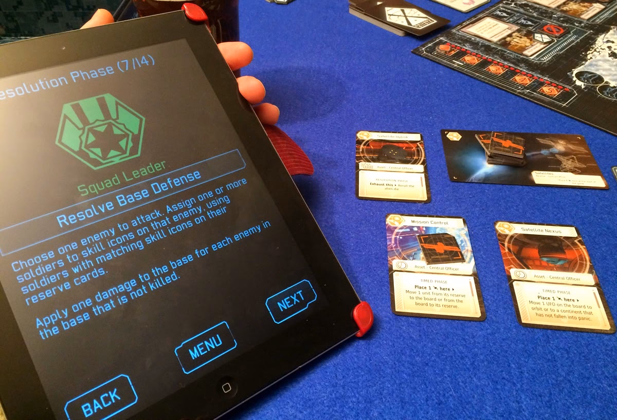 How does the XCOM board game app work?